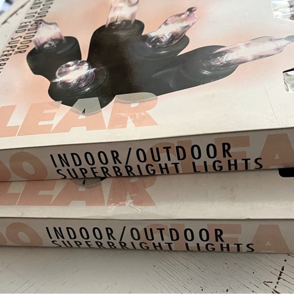 VTG '96 New Open Box 2 Sets 100 Per Clear Indoor/Outdoor Super Brite Mini Lights